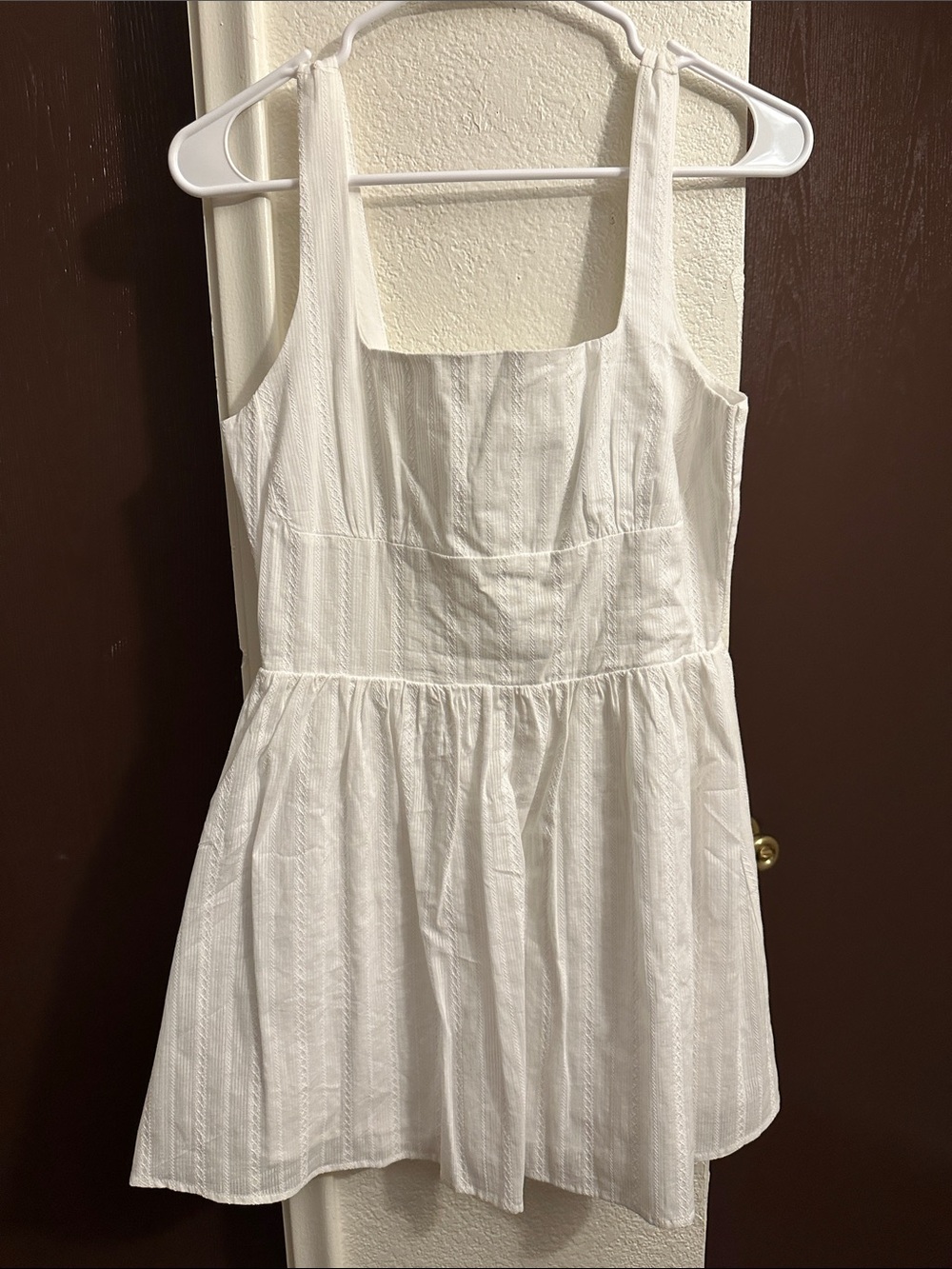 NWOT White Sleeveless Square Neck Sundress